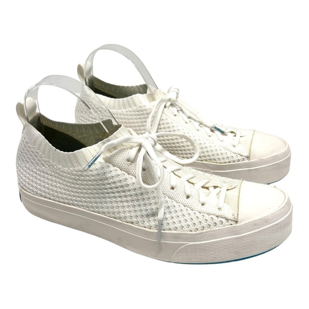 Native Jefferson 2.0 Liteknit White Slip-On Sneakers with Laces Women’s 8